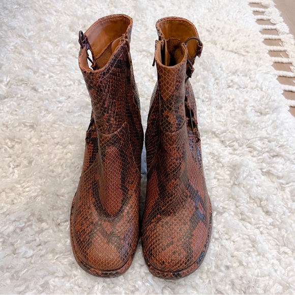 Free People Snakeskin Marietta Heeled Booties - Picture 6 of 10